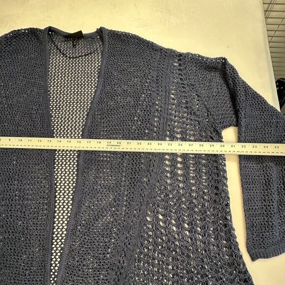 Lane Bryant Knit Navy Blue Cardigan Sweater Swim cover resort wear 26 / 28 - Picture 5 of 14